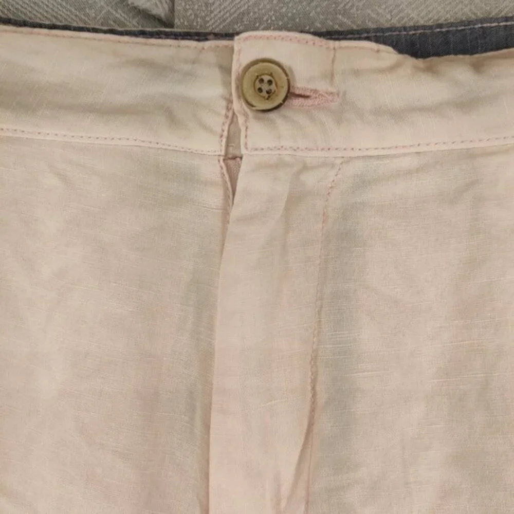 Faherty Linen Cotton Shorts Mens 35‎ Pink Solid Flat Front Casual Summer Beach